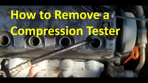 compression tester stuck in engine|Removing a stuck compression test adapter .